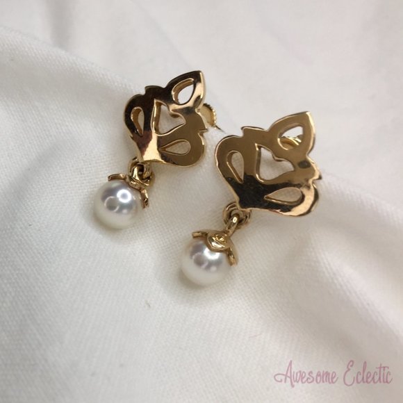 James Avery JA 14k Pearl Drop Earrings - EXTREMELY RARE - Great Gift! - Picture 1 of 9